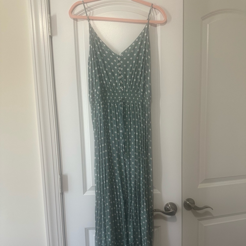 Polka Dot Maxi Dress in Green